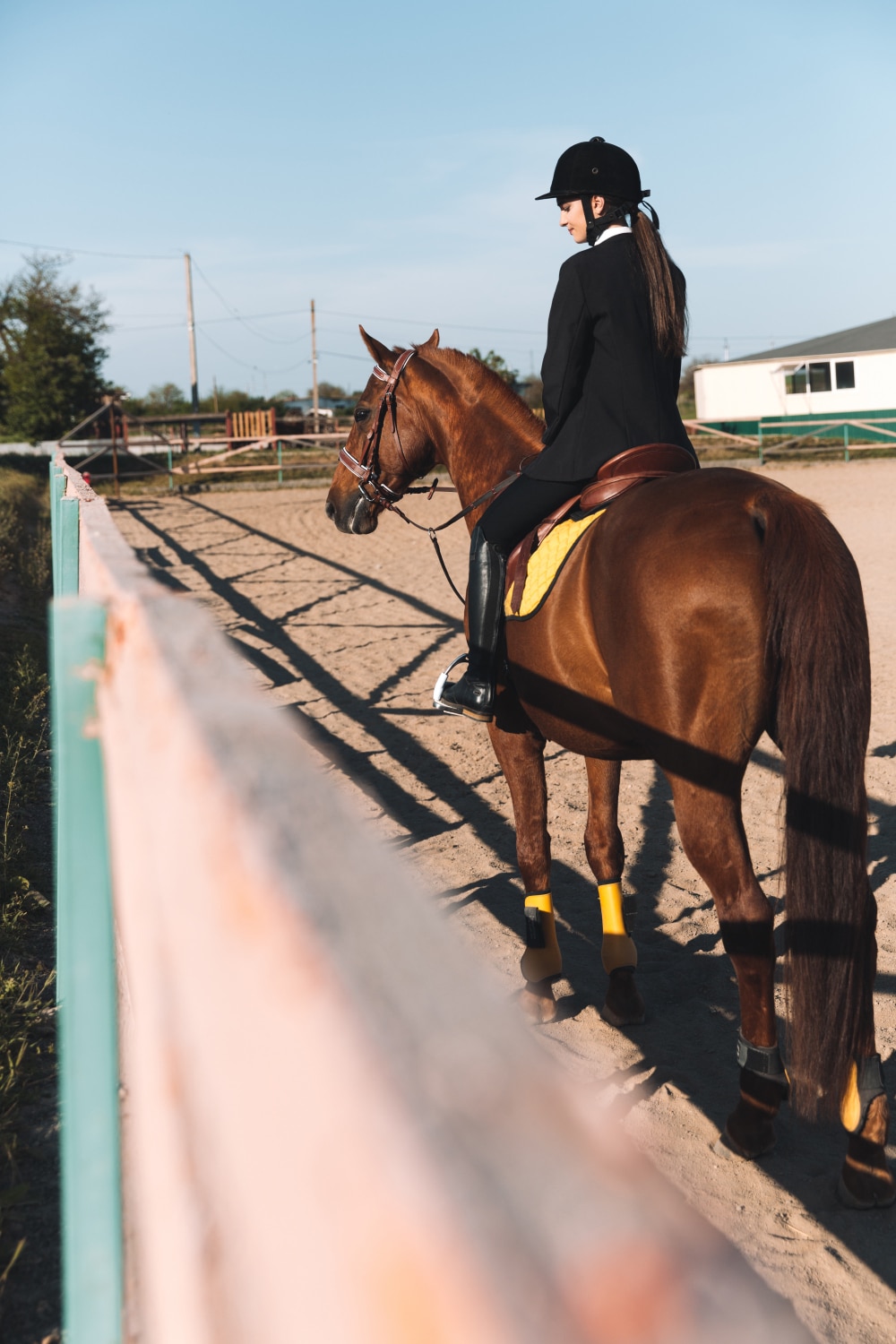 Jinete durante una clase de equitación