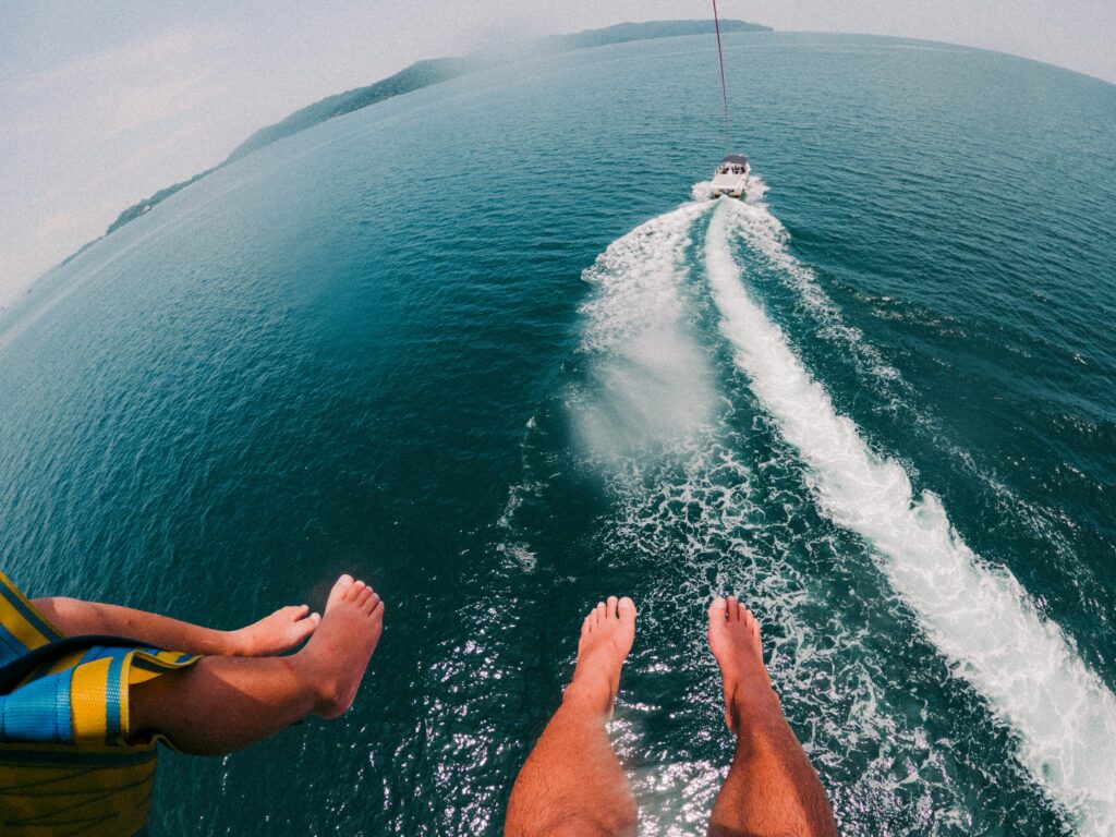 parasailing vista desde el paracaídas